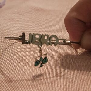 Libra Silver Bracelet with Green Charm